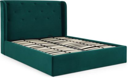An Image of Ormond Super King Size Ottoman Storage Bed, Seafoam Blue Velvet