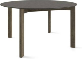 An Image of Custom MADE Niven 6 Seat Round Dining Table, Concrete and Smoked Oak