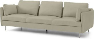 An Image of Vento 3 Seater Sofa, Pale Putty Leather