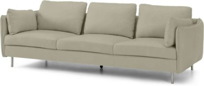 An Image of Vento 3 Seater Sofa, Pale Putty Leather