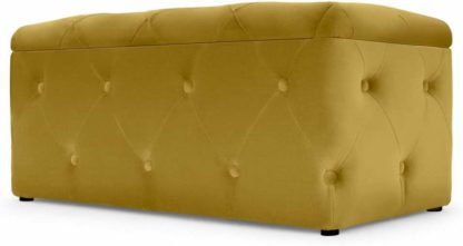 An Image of Hampton Rectangle Storage Pouffe, Vintage Gold Velvet