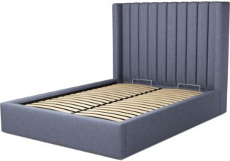 An Image of Custom MADE Cory Double size Bed with Ottoman, Denim Cotton
