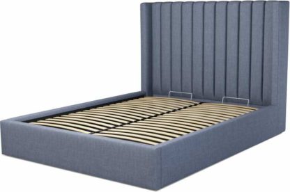 An Image of Custom MADE Cory King size Bed with Ottoman, Denim Cotton