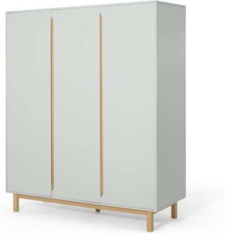 An Image of Jayden 3 Door Wardrobe, Grey & Oak