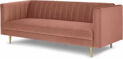 An Image of Amicie Sofa Bed, Blush Pink Velvet