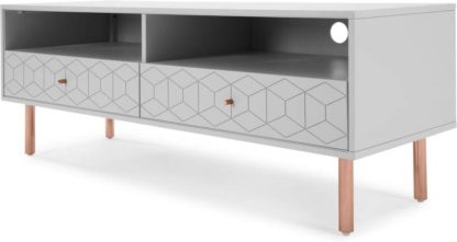 An Image of Hedra TV Stand, Copper and Grey