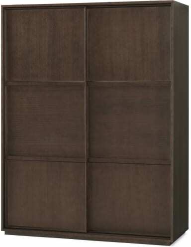 An Image of Langdon 150cm Sliding Wardrobe, Dark Stain Ash