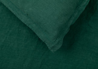 An Image of Heal's Washed Linen Forest Green Duvet Cover Double