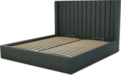 An Image of Custom MADE Cory Super King size Bed with Ottoman, Etna Grey Wool