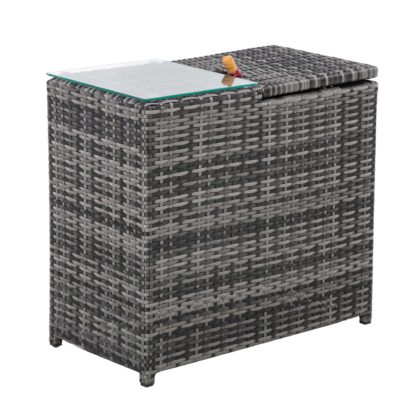 An Image of Kendel Garden Ice Bucket Side Table in Grey Weave