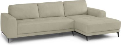 An Image of Luciano Right Hand Facing Corner Sofa, Pale Putty Leather