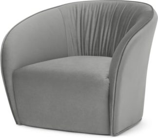 An Image of Ramiro Accent Armchair, Light Grey Velvet