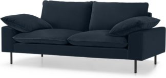 An Image of Fallyn Large 2 Seater Sofa, Navy Cotton Velvet