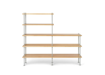 An Image of Carl Hansen & Søn BM0253 Shelving System Configuration 2 Oiled Oak Black Legs 150x129cm