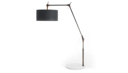 An Image of Porada Gary Big Floor Lamp Walnut Marble Base