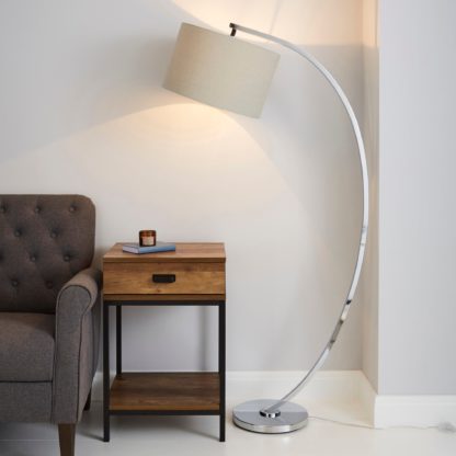 An Image of Meson Chrome Floor Lamp Grey