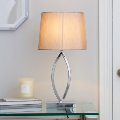 An Image of Como Table Lamp Chrome Shade Matt Silver