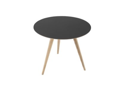 An Image of Gazzda Arp Side Table Dia 45cm Dark Olive Linoleum