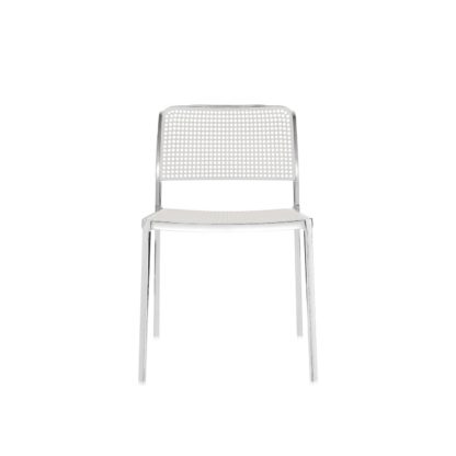 An Image of Kartell Audrey Side Chair Lacquered Alu Frame White