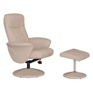 An Image of Harlow Swivel Recliner Chair - Latte Latte (Brown)