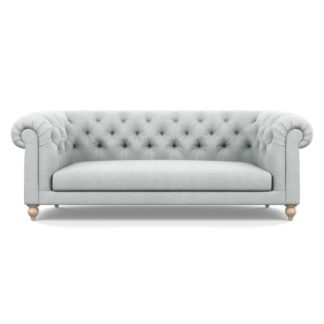An Image of Heal's Fitzrovia 3 Seater Sofa Broad Weave Tin Natural Feet