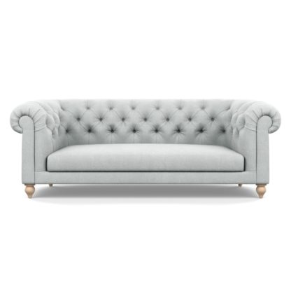 An Image of Heal's Fitzrovia 3 Seater Sofa Broad Weave Tin Natural Feet