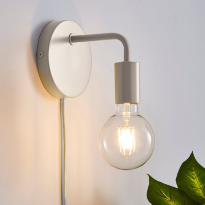 An Image of Grey Koppla Plug-in Wall Light Black