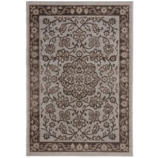 An Image of Traditional Indoor Outdoor Rug Brown and White