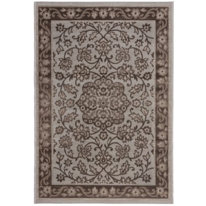 An Image of Traditional Indoor Outdoor Rug Brown and White