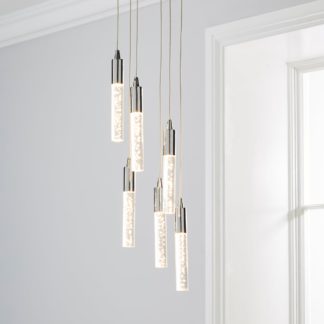 An Image of Tassani 6 Light Integrated LED Bubble Glass Cluster Ceilling Fitting Chrome