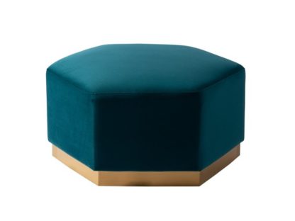 An Image of Senio Hexagonal Ottoman Teal