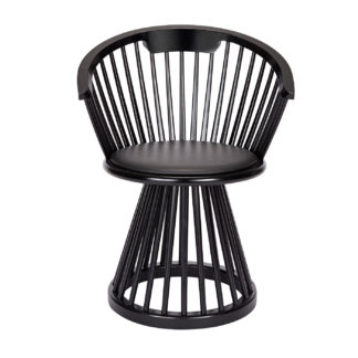 An Image of Tom Dixon Fan Dining Chair Black