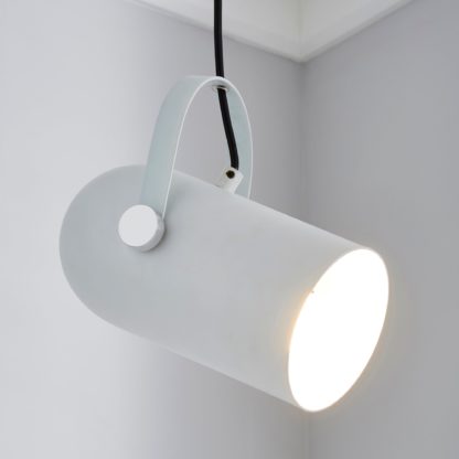 An Image of Cameron Camera Head Pendant Ceiling Fitting White