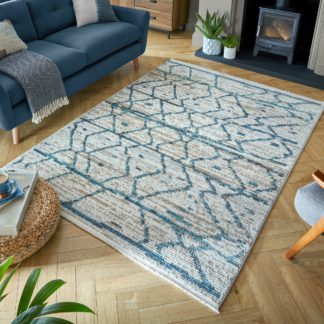 An Image of Neruda Rug Blue, Brown and White