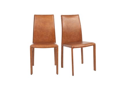 An Image of Heal's Byron Pair of Dining Chairs Grey Leather