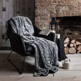 An Image of Kilburn Fur Throw Grey