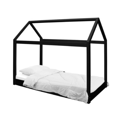 An Image of Hickory Black Bed Frame Black