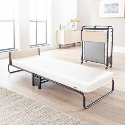 An Image of Revolution Folding Bed Frame with Mattress Black