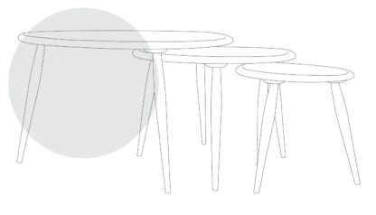 An Image of Ercol Originals Nest of Tables Clear Matt Ash