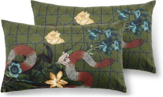 An Image of Beatrice Set of 2 Velvet Printed Cushions, 30x50cm, Snake Multi
