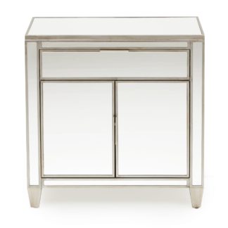 An Image of Fitzgerald Mirrored Small Sideboard Silver