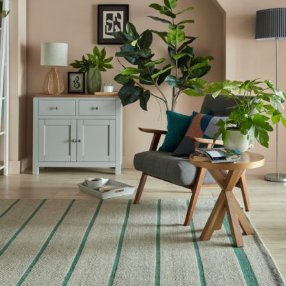 An Image of Terra Stripe Flatweave Rug Green