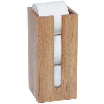 An Image of Wireworks Natural Oak Mezza Roll Holder Box