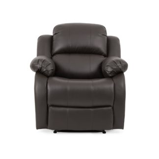 An Image of Anton Bonded Leather Reclining Armchair - Grey Grey