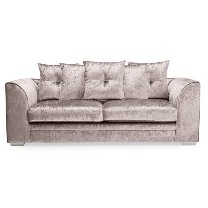 An Image of Blake Crushed Velvet 3 Seater Sofa Black