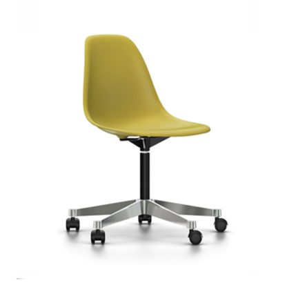 An Image of Vitra Eames PSCC Office Chair 34 Mustard Polished