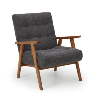An Image of Arkin Wooden Frame Accent Chair - Grey Grey