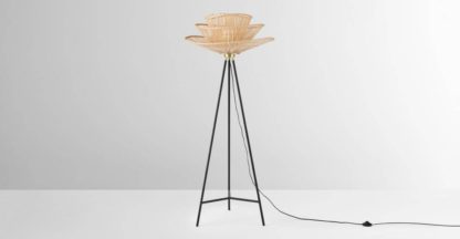 An Image of Weaver Floor Lamp, Natural Bamboo