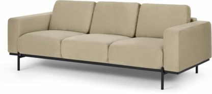 An Image of Jarrod 3 Seater Sofa, Plush Taupe Velvet