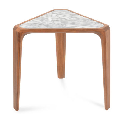 An Image of De La Espada Mary's Side Table Walnut & Black Marble